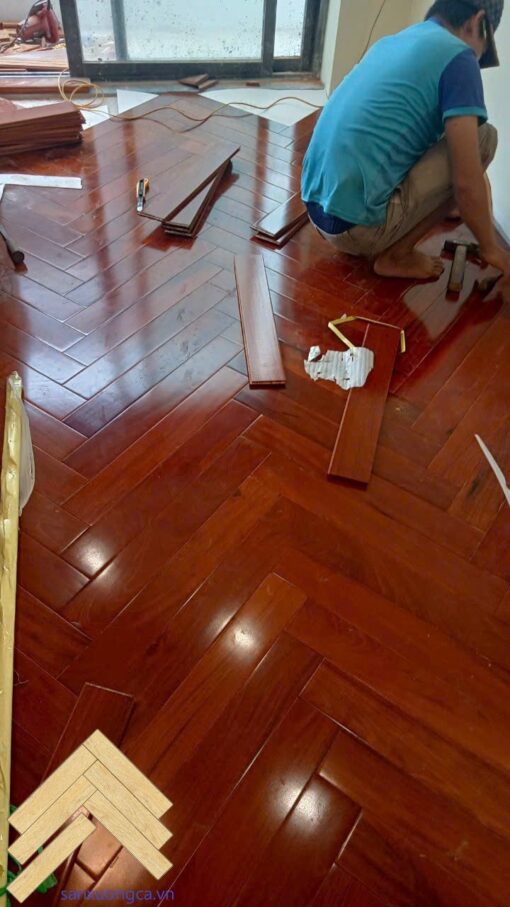 Sàn gỗ Căm Xe xương cá
