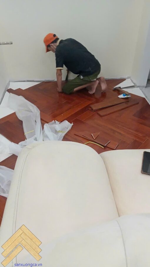 Sàn gỗ Căm Xe xương cá